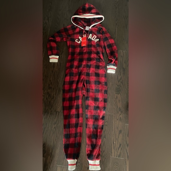 HBC Hudson’s Bay Canada Olympic Official Outfitter Fleece Pajama Sleeper - Picture 1 of 8